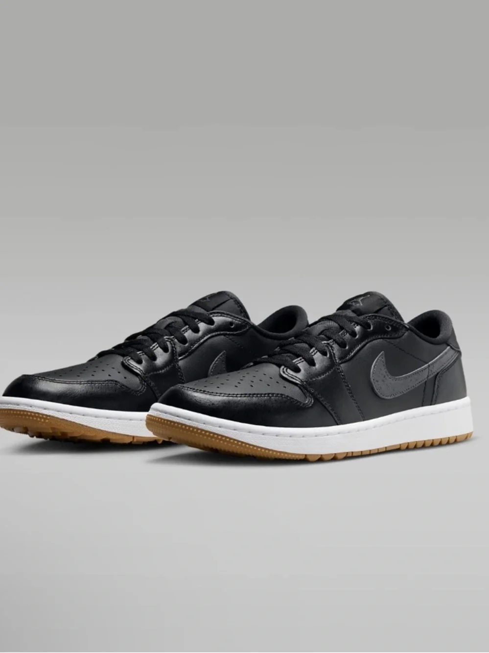 Jordan Men’s Black and Gum Low-Top Sneakers